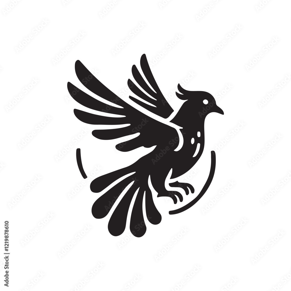 Obraz premium Black Color Pigeon silhouette design Vector Illustration, Solid White Background (7).eps