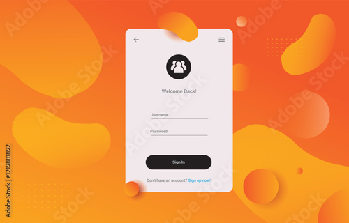 Login and Sign In forms. Orange gradient fluid. Registration and sign in forms page.