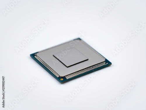 an image of a close up of a cpu chip on a white surface. photo