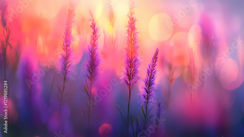 Soft focus liatris spicata photos capture the blazing star's delicate beauty. Blazing Meadow. Illustration photo