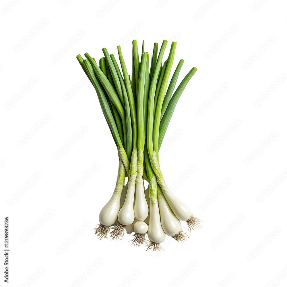 Fresh Bundle of Green Onions, Spring Onions, Scallions Isolated on Transparent Background Fresh Bundle of Green Onions, Spring Onions, Scallions Isolated on Transparent Background