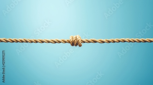 Rope Knot on a Soft Blue Background