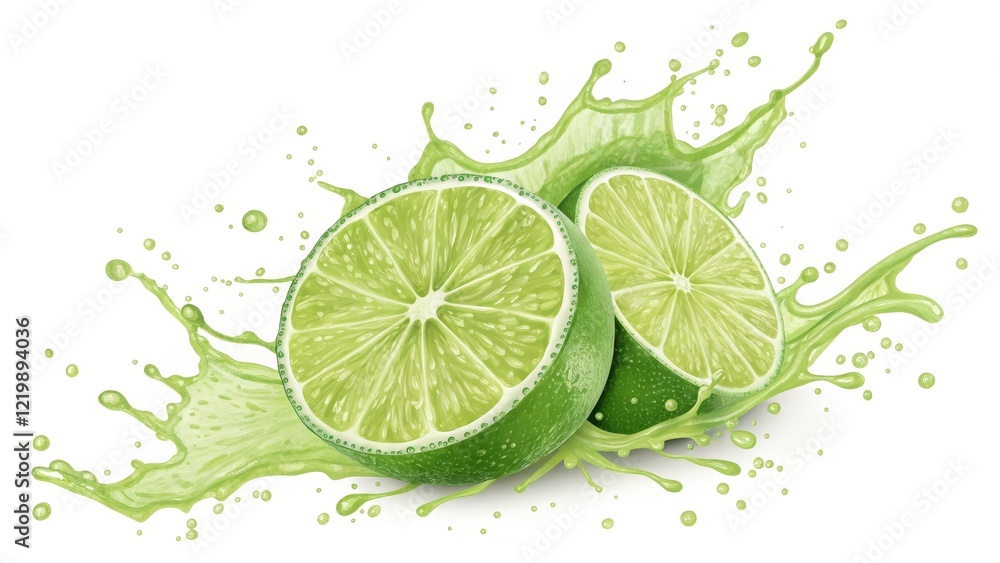 Lime Splash Two Halves, Juice Explosion, Refreshing Concept, Lime Juice Photography Lime, Juice Splash Lime Splash Two Halves, Juice Explosion, Refreshing Concept, Lime Juice Photography Lime, Juice Splash