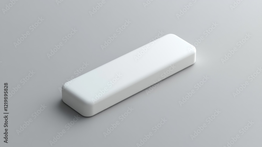 White Rectangular Object on Gray Background: Minimalist Product Mockup White Rectangular Object on Gray Background: Minimalist Product Mockup