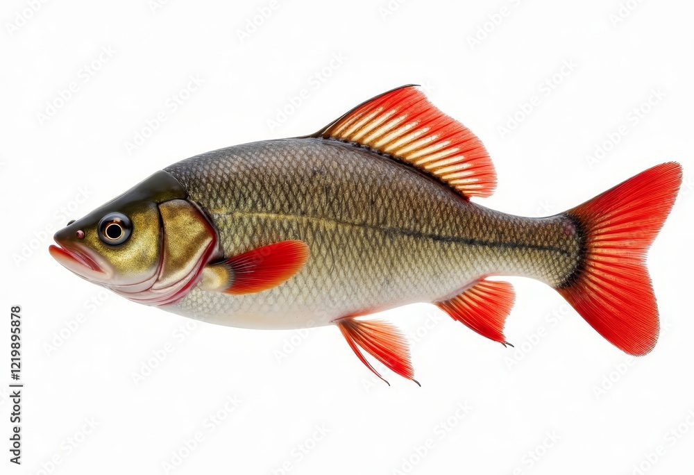 Fototapeta premium Fish with red fins on a white background