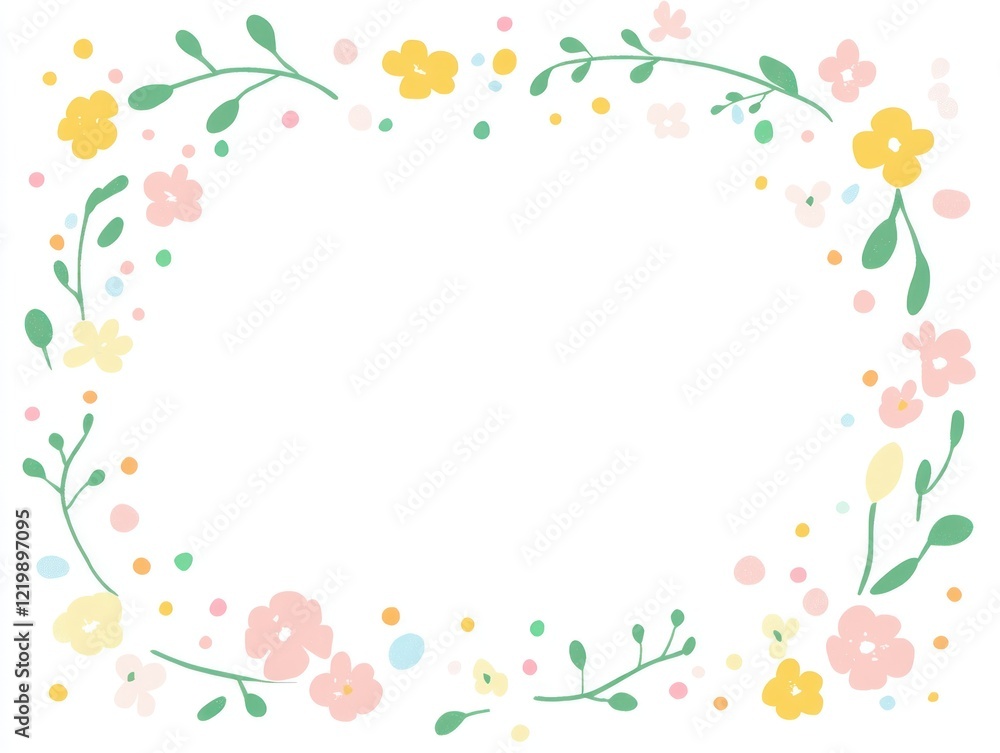 Pastel Floral Frame: A Delicate Springtime Design Pastel Floral Frame: A Delicate Springtime Design