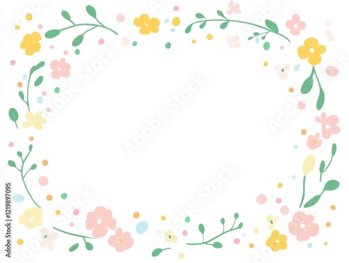Pastel Floral Frame: A Delicate Springtime Design
