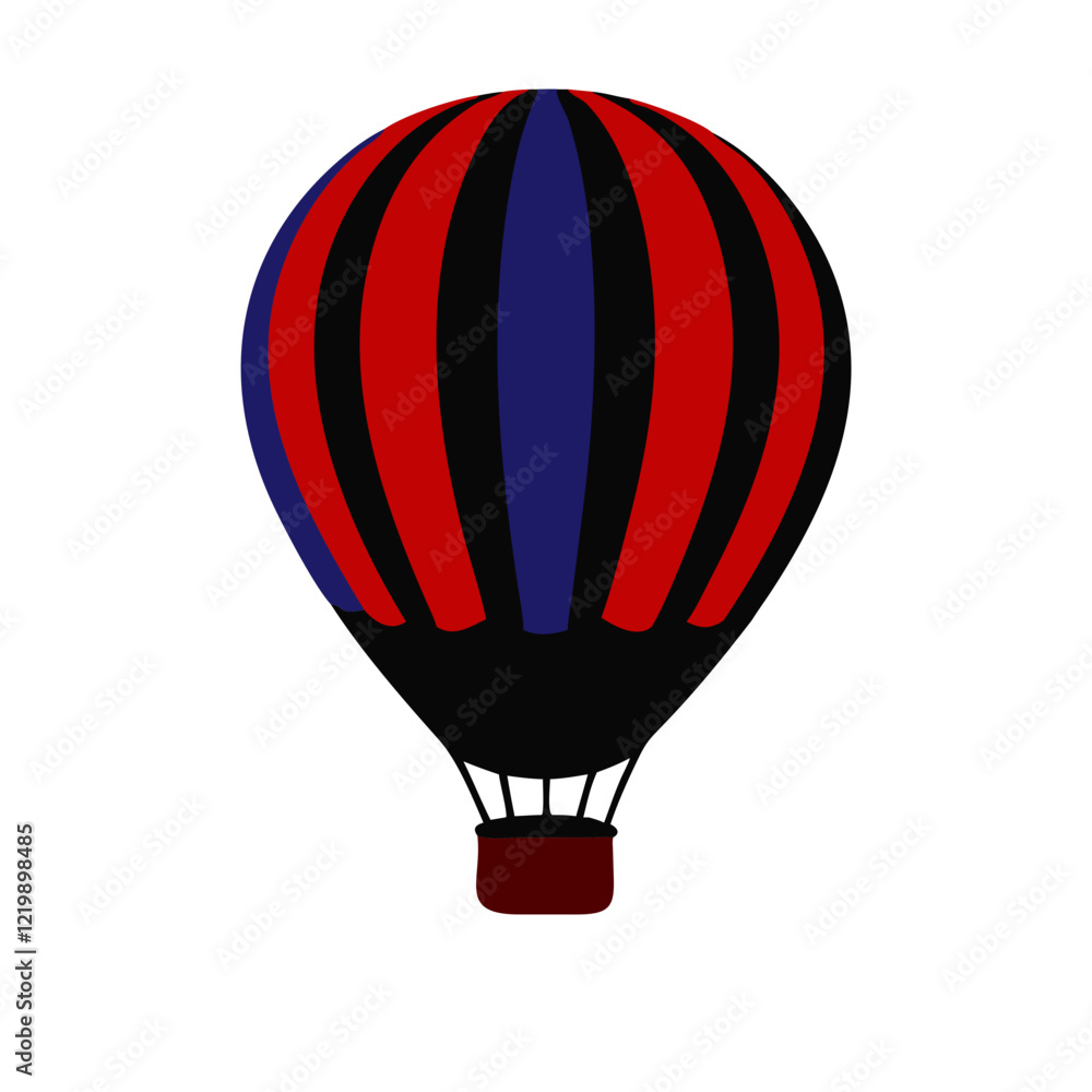 Naklejka premium Colorful cartoon-style hot air balloon icon