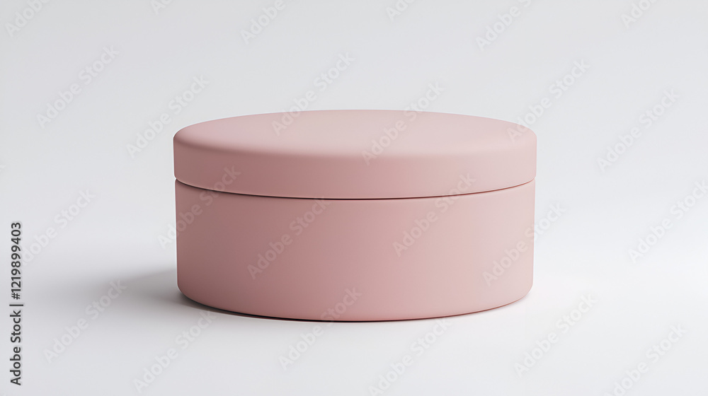 Pink cylindrical container on white background. Perfect for cosmetic or product display. Pink cylindrical container on white background. Perfect for cosmetic or product display.