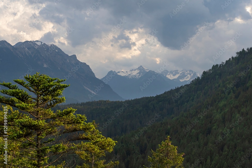 Beautiful view of the mountains and Alps mountain range in Austria. Mountain landscape. Beautiful view of the mountains and Alps mountain range in Austria. Mountain landscape.