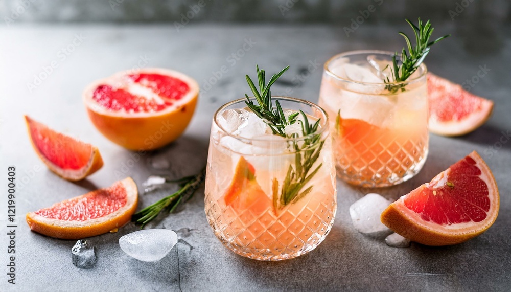 Refreshing grapefruit rosemary cocktails, perfect for a summer gathering. Refreshing grapefruit rosemary cocktails, perfect for a summer gathering.