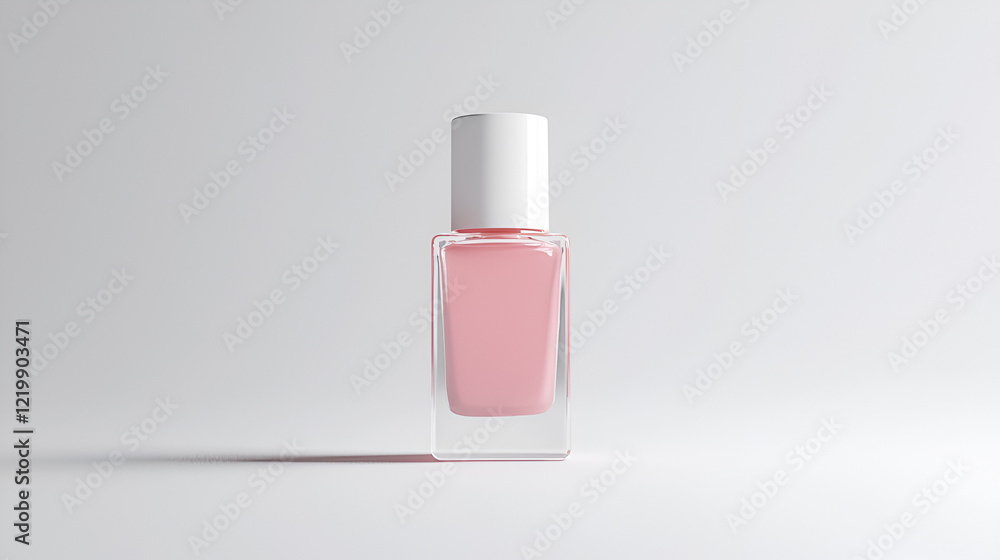 Pink nail polish bottle on white background. Minimalist beauty product shot, perfect for advertising or branding. Pink nail polish bottle on white background. Minimalist beauty product shot, perfect for advertising or branding.