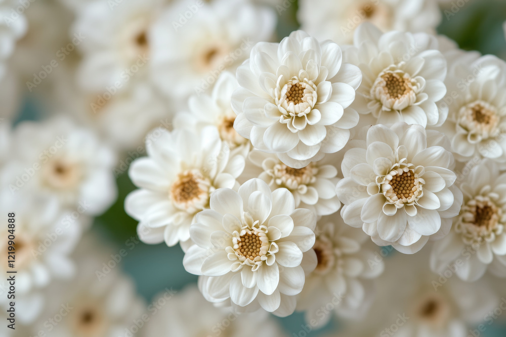 Close-up of white flowers with soft petals and a delicate yellow center in a gentle floral arrangement Close-up of white flowers with soft petals and a delicate yellow center in a gentle floral arrangement