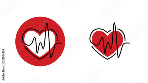 Heart pulse. Heartbeat lone. Cardiogram. Beautiful healthcare. Medical element. minimalist design. Icon. Sign or logo. Flat style vector illustration.