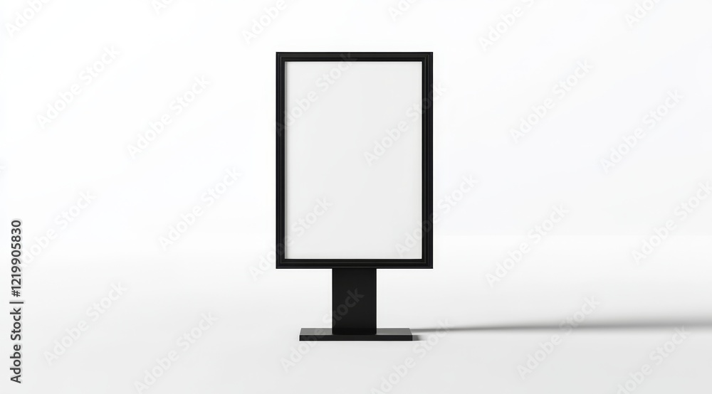Blank black vertical freestanding billboard mockup on white background. Blank black vertical freestanding billboard mockup on white background.