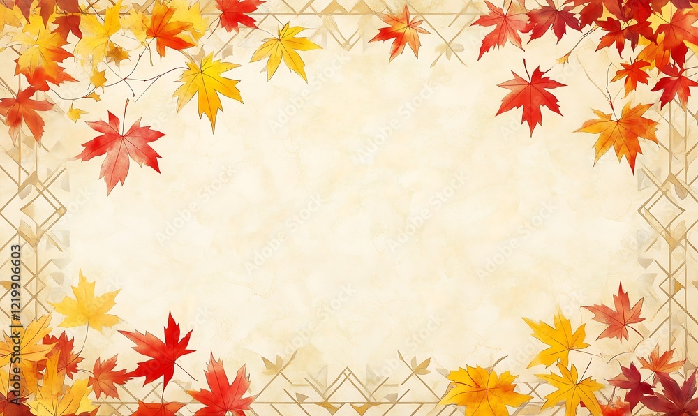 Autumn's Canvas: High-Definition Yellow Backdrop with Maple Leaf Elegance,高精細な黄色の背景に広がる秋の優雅な紅葉.Generative AI Autumn's Canvas: High-Definition Yellow Backdrop with Maple Leaf Elegance,高精細な黄色の背景に広がる秋の優雅な紅葉.Generative AI