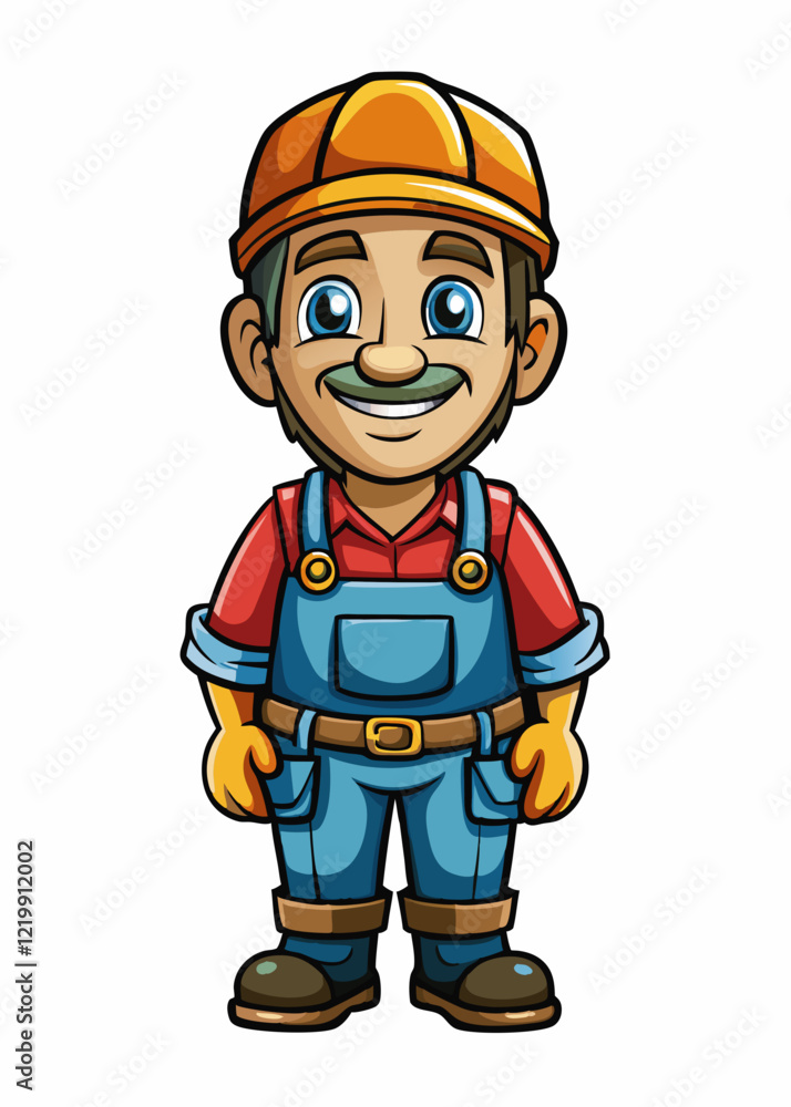 Construction worker, factory worker, craftsman isolated black outline vector illustration, white background Construction worker, factory worker, craftsman isolated black outline vector illustration, white background