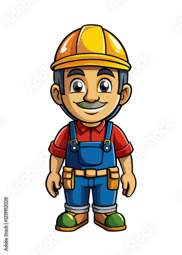 Construction worker, factory worker, craftsman isolated black outline vector illustration, white background