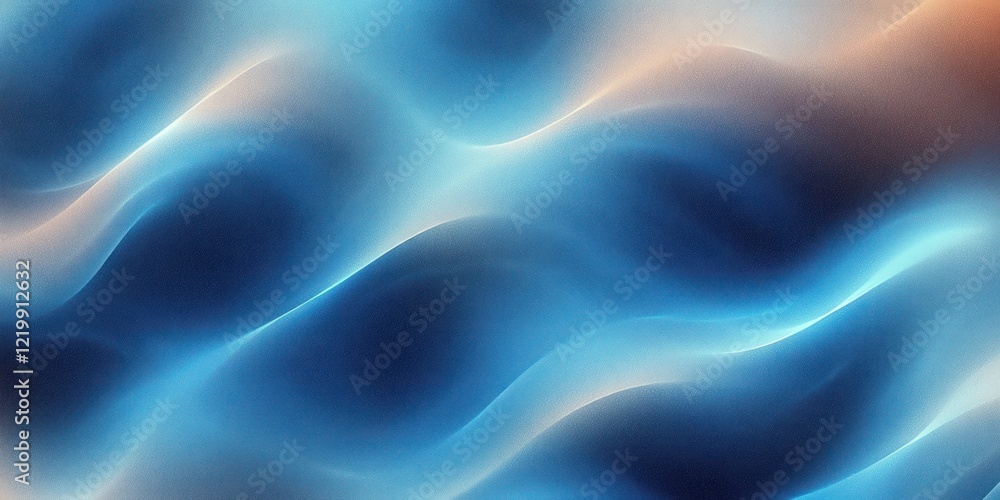 Obraz premium Abstract Blue Gradient Background Soft Focus Ethereal Lighting Smooth Curved Lines Digital Art