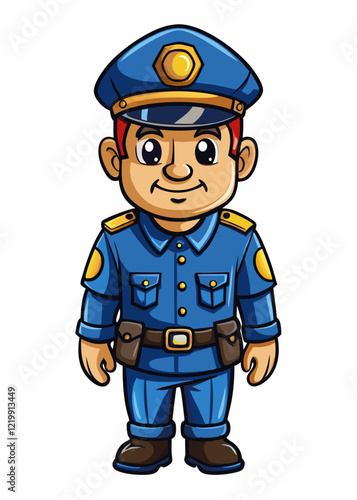 policeman isolated black outline vector illustration, white background