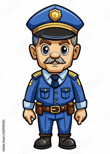 policeman isolated black outline vector illustration, white background