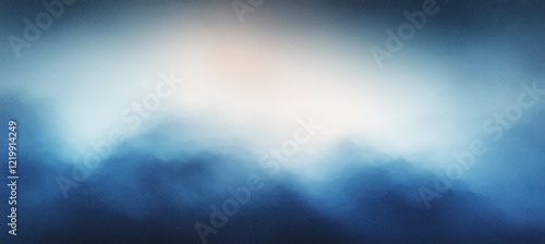 Abstract Blue Gradient Background with Soft Light and Grainy Texture for Modern Design
