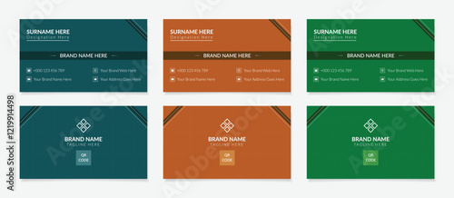 Corporate clean & elegant visiting card or business card design printable template.	