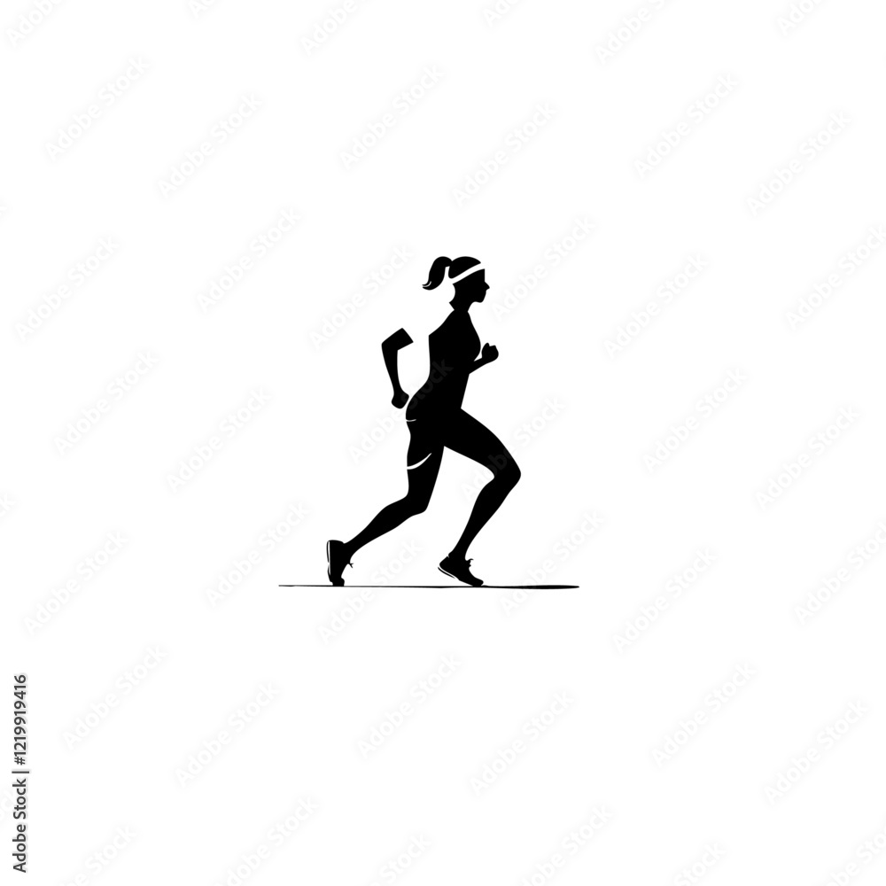 Fototapeta premium Runner And Dog Vector Logo Design