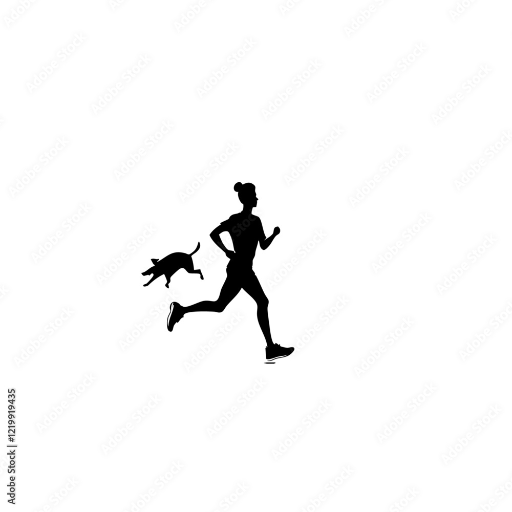 Runner And Dog Vector Logo Design Runner And Dog Vector Logo Design