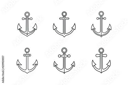 anchor vector line art illustration