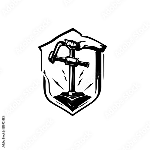 Hammer and Anvil Minimal Logo Design
