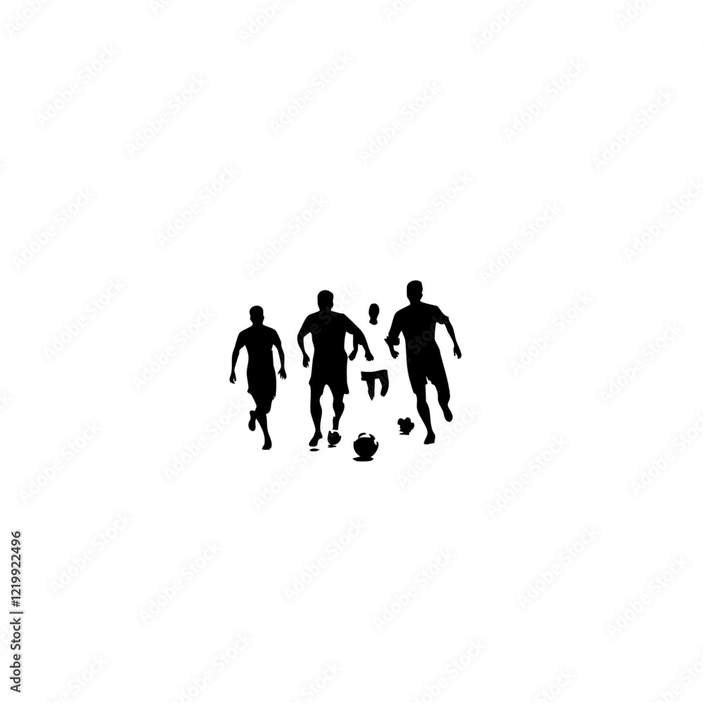 Playing Soccer Vector Logo Design Playing Soccer Vector Logo Design