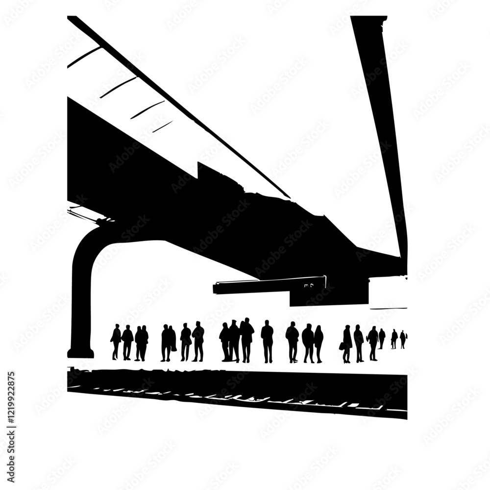 Naklejka premium Train Station Vector Logo Design