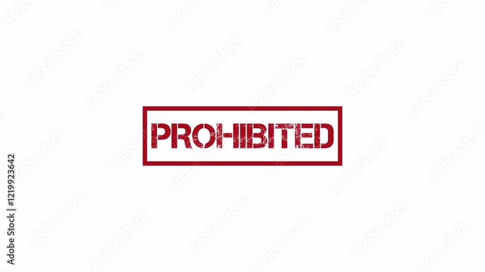 Animated stamp of prohibited on transparent background, red prohibited stamp animation. Animated stamp of prohibited on transparent background, red prohibited stamp animation.
