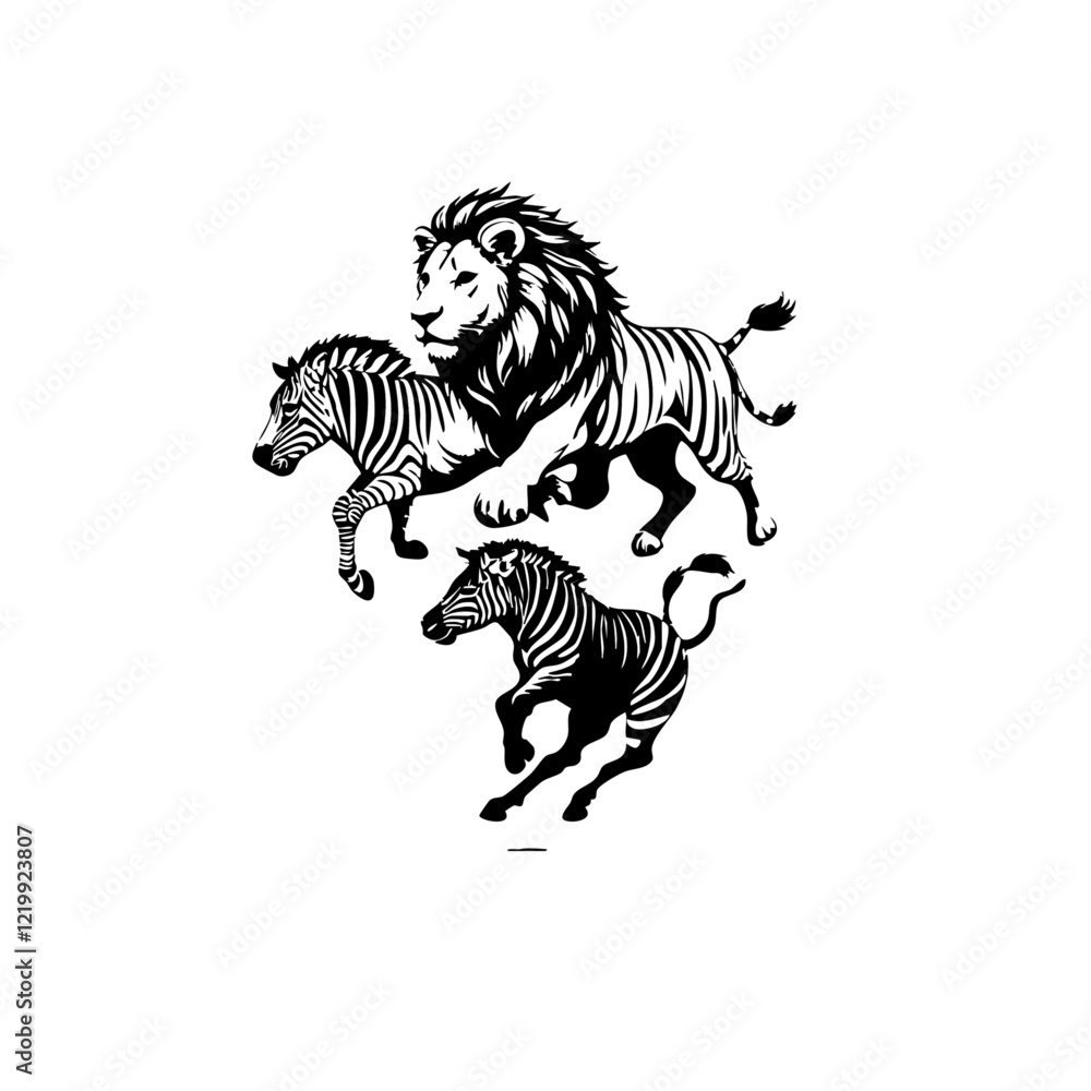 Lion-Zebra Hybrid Vector Logo Design Lion-Zebra Hybrid Vector Logo Design