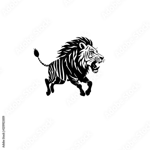 Lion-Zebra Hybrid Vector Logo Design