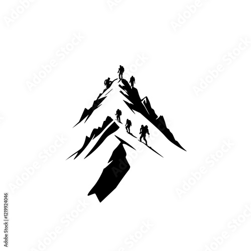 Mountain Climbers Vector Logo Design