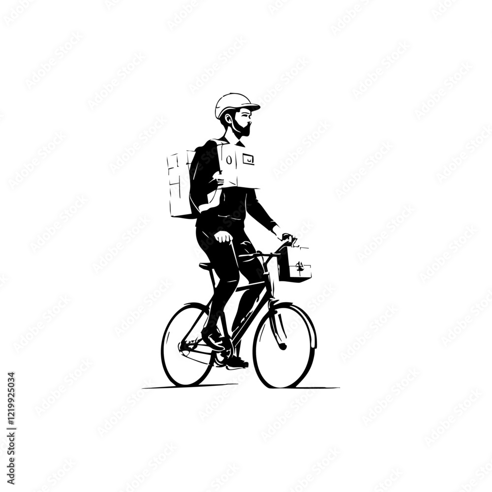 Obraz premium Bicycle Delivery Vector Logo Design