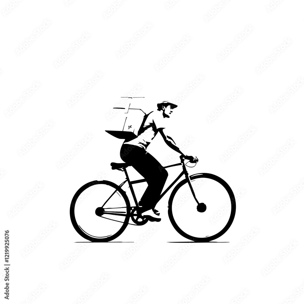 Fototapeta premium Bicycle Delivery Vector Logo Design