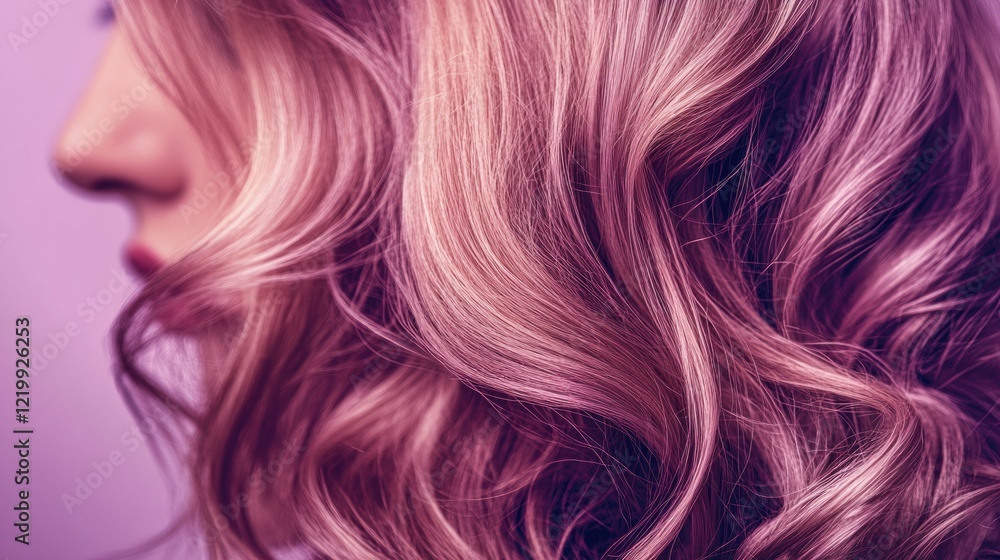 Naklejka premium Gorgeous Pink and Blonde Wavy Hair Closeup