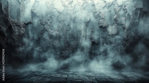 Wallpaper Mural Dark Grunge Background with Cracked Concrete Wall and Soft Fog for Horror Themed Designs Torontodigital.ca