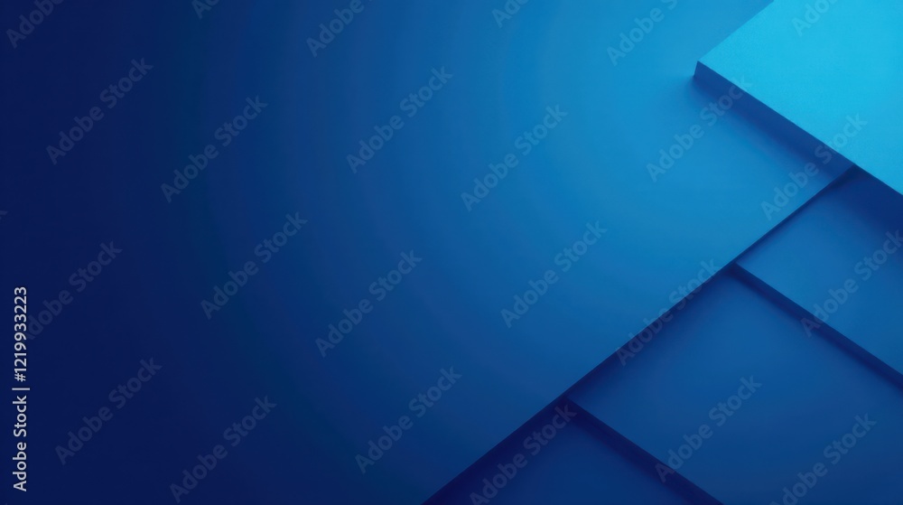 Obraz premium Abstract Blue Geometric Shapes Background Design Featuring Layered Rectangles and Gradient Shades for Modern Corporate Branding