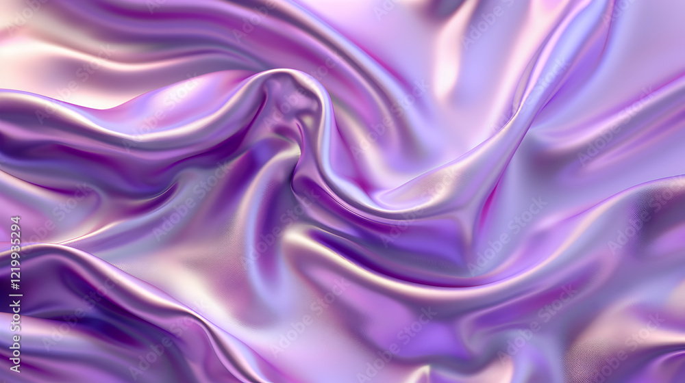 Obraz premium A smooth, flowing texture of purple satin fabric, showcasing light and shadow play.