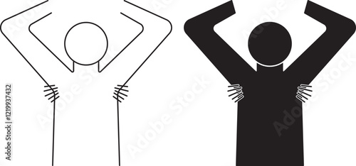 outline silhouette armpit icon set