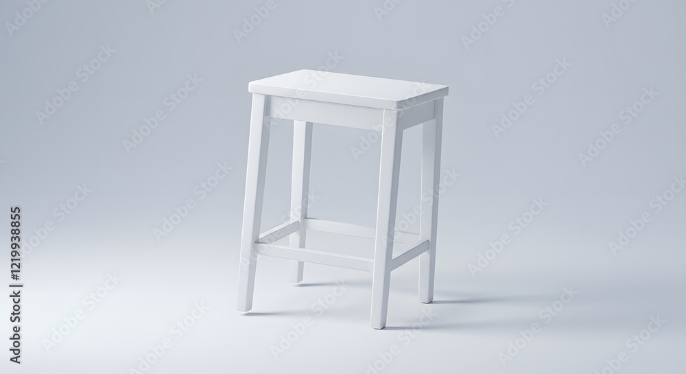 Minimalist White Stool: A Study in Simple Design Minimalist White Stool: A Study in Simple Design