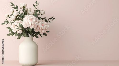 Wallpaper Mural Elegant floral arrangement in a white vase minimalist interior photography soft pastel background Torontodigital.ca