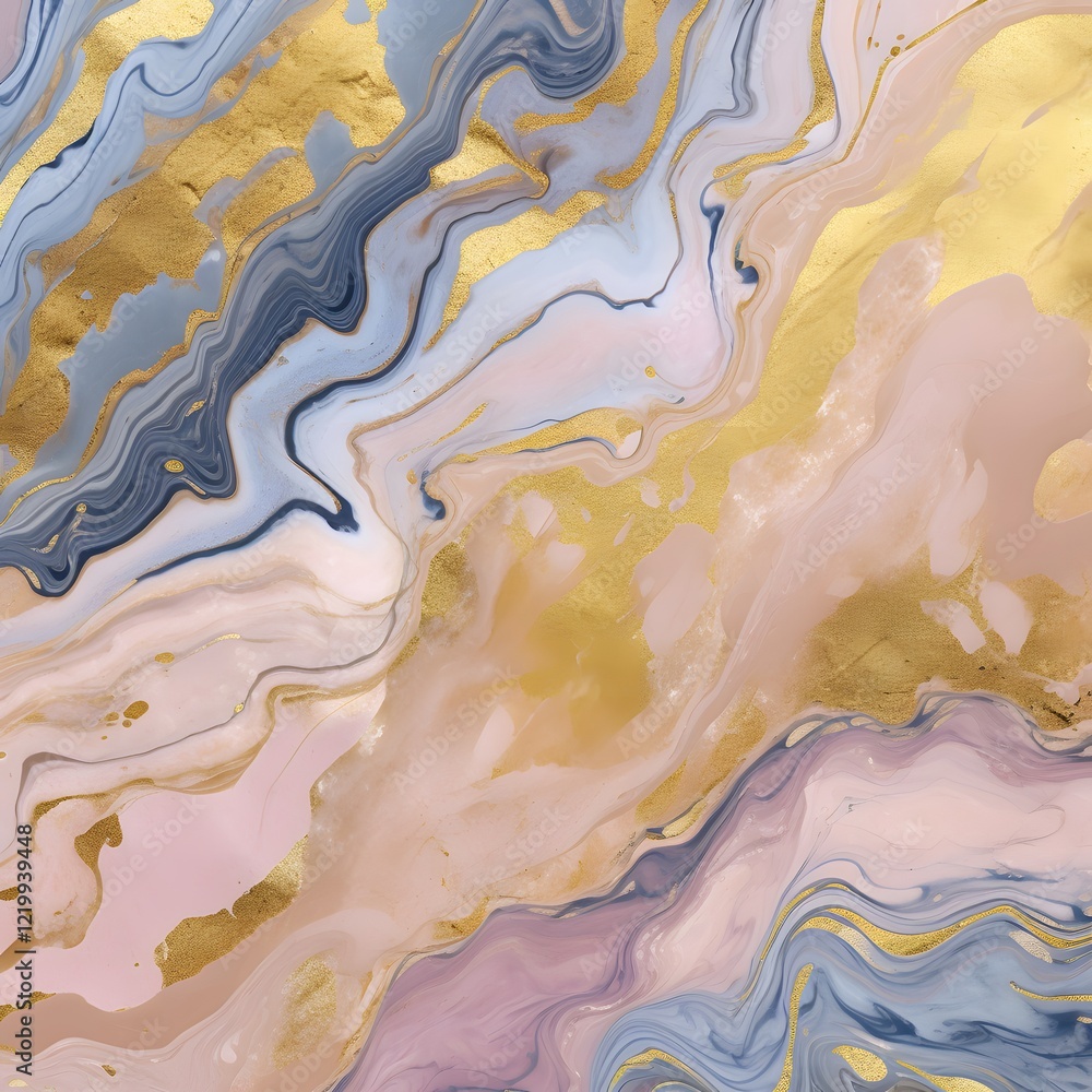 Abstract Marbled Artwork with Gold Accents Abstract Marbled Artwork with Gold Accents