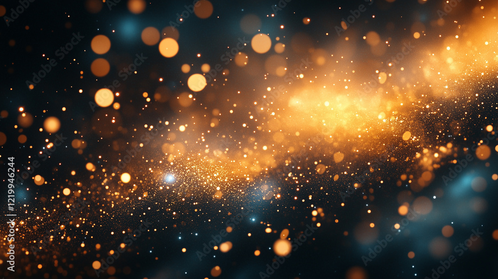 Fototapeta premium Glowing Particles and Shimmering Lights Abstract Background