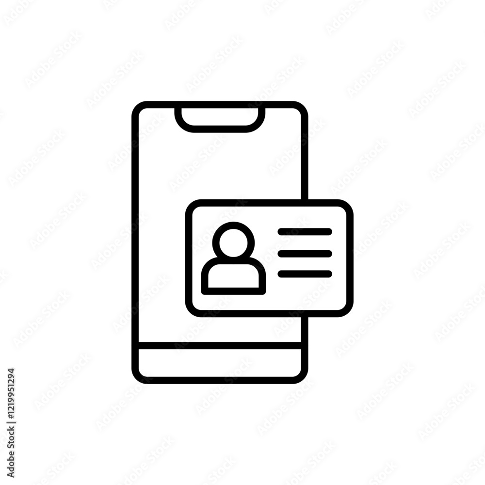 Business card app outline icons, minimalist vector illustration ,simple transparent graphic element .Isolated on white background Business card app outline icons, minimalist vector illustration ,simple transparent graphic element .Isolated on white background