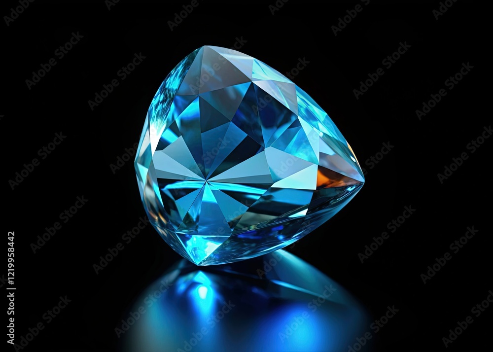 Looping 4K Animation: Blue Topaz Falling on Black Background - Minimalist Gemstone Video Looping 4K Animation: Blue Topaz Falling on Black Background - Minimalist Gemstone Video